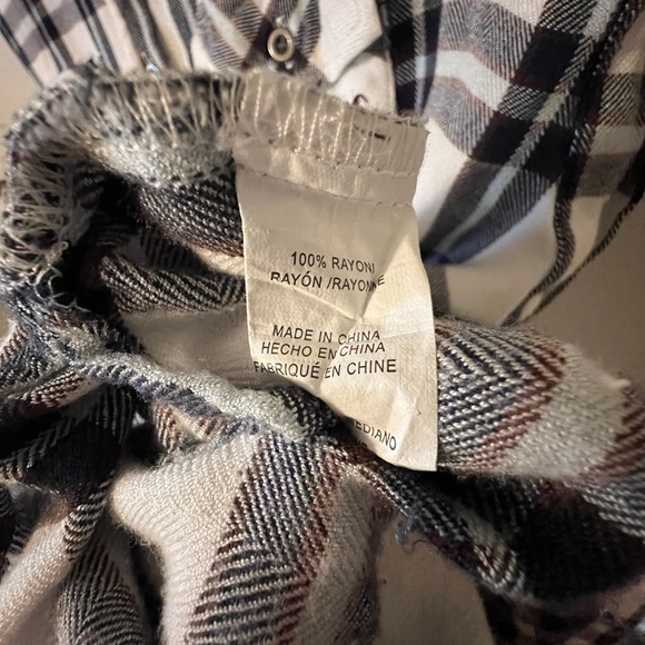 Rails X Free People Sleeveless Charli Vanilla/Navy Lightweight Plaid Top Medium - Picture 10 of 10